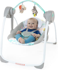 Bright Starts, Whimsical Wild Portable Compact Automatic Baby Swing with Music