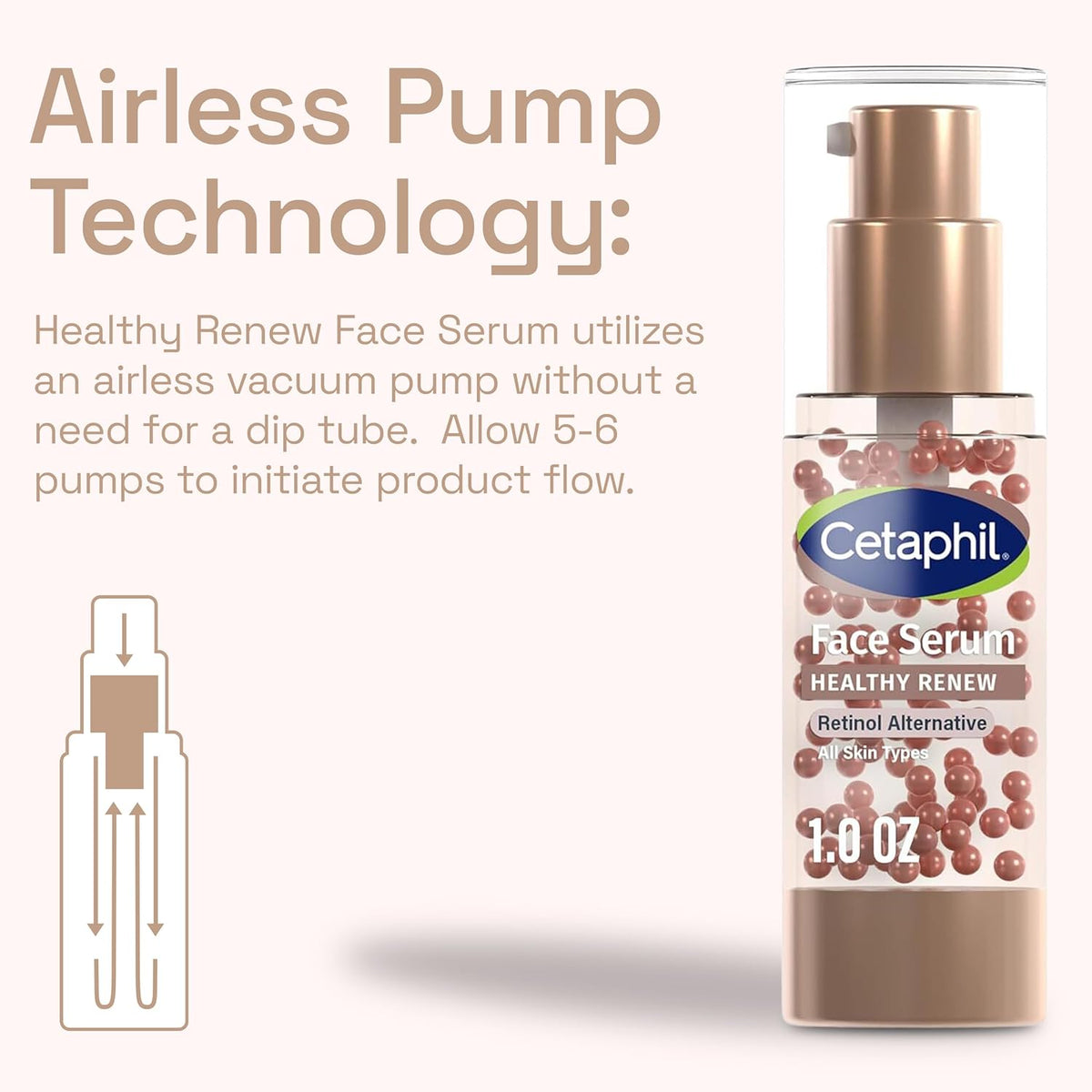 Cetaphil Healthy Renew Anti-Aging Face Serum, Peptides, Retinol-Free, 1oz |