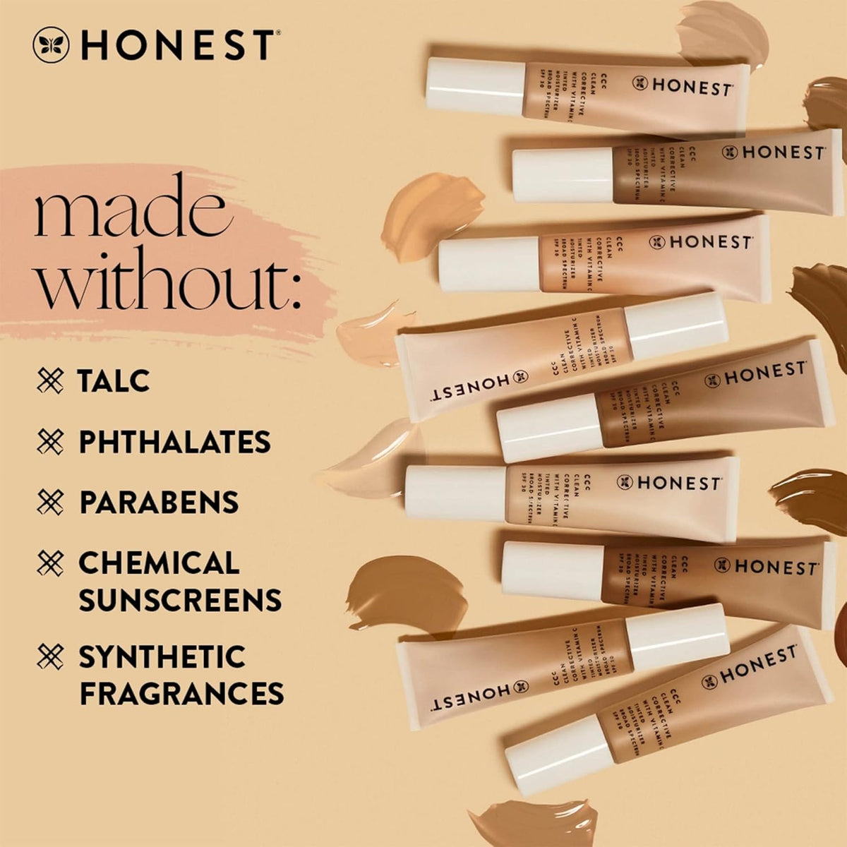 Honest Beauty CCC Clean Corrective with Vitamin C Tinted Moisturizer | Mineral SPF 30 | Vegan + Cruelty Free | Alabaster Fair Light, 1 fl oz