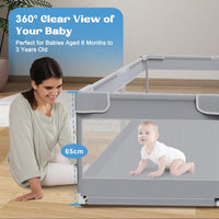 Baby Playpen 180 x 150CM, Extra Large Baby Play Pen for Babies and Toddlers, Baby Fence Play Pens Indoor & Outdoor Activity Center with Ocean Balls and Pull Rings