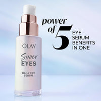 Olay Super Eye Serum - Vitamin C, Caffeine, Niacinamide, Amino Peptide, Aloe Vera - Brightens Dark Circles, Anti-Wrinkle, Anti-Aging, Brightening, Smooths Fine Lines, Firming, Hydrating, 0.45 Oz