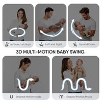 Baby Swings for Infants, Electric 3D-Motion Baby Swings with 7 Modes, 5-Point Harness, APP Control (7-33lbs)