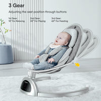 BabyBond Baby Swings for Infants, Bluetooth Infant Swing with Music Speaker, 3 Seat Positions, 5 Point Harness Belt, 5 Speeds (Silver)