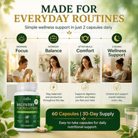 Zafira Organics Recovery Foundation Capsules | Mood & Mental Focus Support | Daily Wellness & Digestive Comfort | Saffron Extract, Myo-Inositol, Magnesium & Ginger Extract | Non-GMO | 60 Capsules