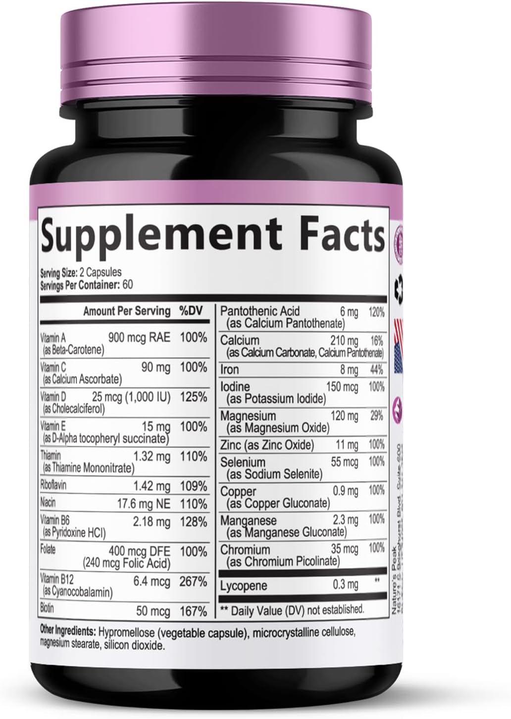 Multivitamin for Women - Once Daily Vitamins for Woman with Biotin, Calcium, Folate, Vitamin - 120 Capsules