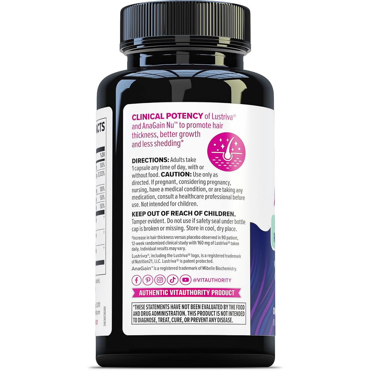 Lustriva Hair Growth Supplement for Women | Lustriva & DHT Blocker Vitamins for Thicker Fuller Locks Biotin Saw Palmetto Zinc & Copper | Reduce Shedding & Support Hair Loss for Men & Women 30 Capsules