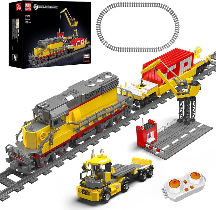 Mould King 12027 EMD SD40-2 Diesel Locomotive Train Model, 1170 Pieces Rail Train with Motor, Remote Controlled Building Block Kit for Kids/Adult Collections Enthusiasts