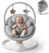 Baby Swings for Infants, FasonBaby Electric Baby Swing with 10 Preset Melodies, 5 Speeds, Remote Control and Bluetooth - Portable Infant Swing for Indoor and Outdoor(Black)