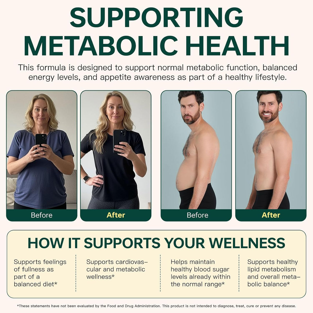 GLP-1 Supplement for Women and Men, Hunger & Metabolism Support-90 Capsules