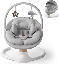 Baby Swings for Infants, FasonBaby Electric Baby Swing with 10 Preset Melodies, 5 Speeds, Remote Control and Bluetooth - Portable Infant Swing for Indoor and Outdoor(Grey)