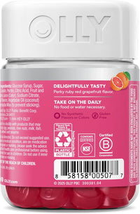 OLLY Hair Skin and Nails Gummies - Undeniable Beauty with Biotin 2500mcg Per 2 Gummies, Keratin & Vitamin C - Supports Healthy Hair, Skin, & Nails - Grapefruit Flavor - 60 Count