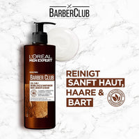 L'Oréal Men Expert Beard Shampoo for Men in XXL Value Pack, for Beard, Face and Hair, Soothing and Nourishing Thanks to Cedarwood Oil, Barber Club 3-in-1 Beard Care, [Amazon Exclusive], 1 x 400 ml