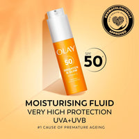Olay Vitamin C Brighten & Glow 3in1 Moisturising Fluid SPF50+ Hydrating Skincare Moisturiser