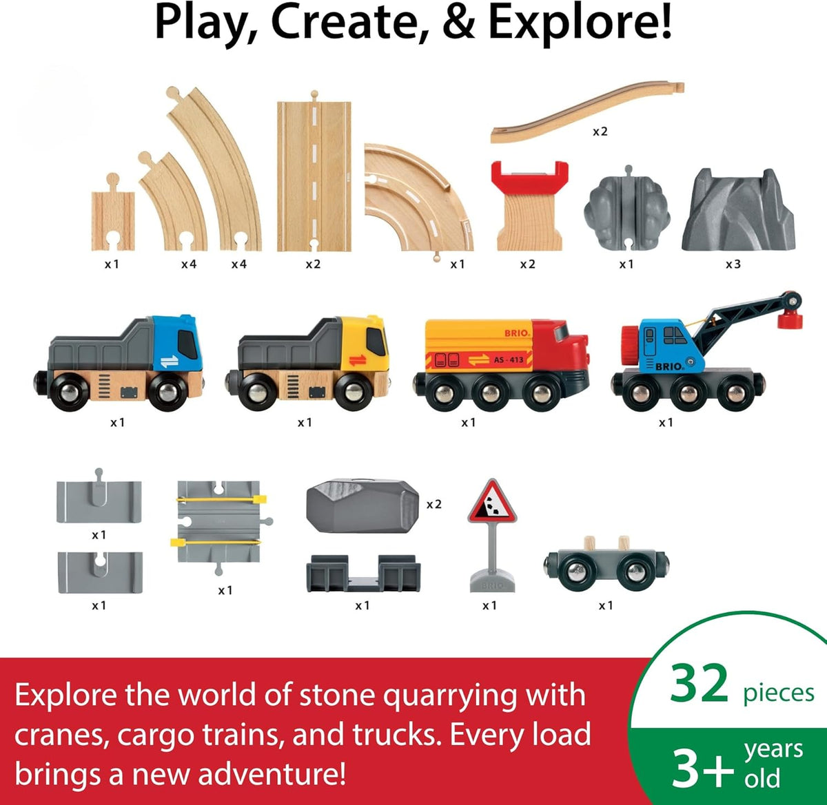 BRIO - Rail & Road Loading Set 32 Pieces