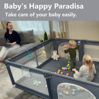 Baby Playpen, 120 * 120cm Playyard Play Pens with 50 Balls,Mat and bag