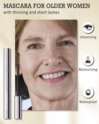 Brown Mascara for Older Women 60 Plus, Hypoallergenic Prime Mascara for Sensitive Eyes,Waterproof Long Lasting-02