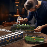 Mould King 12025 Orient Express Steam Locomotive Train Terminal Building Set,Remote Control Train Model Block Kit, STEM Toy to Build for Boys Girls Aged 8+ 3898pcs