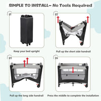Portable Baby Crib, Foldable Baby Portacot, 4 in 1 Portable Nursery Cente