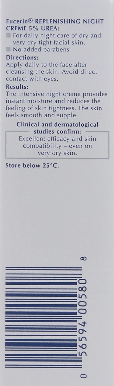 Eucerin Replenishing Skin Relief Face Cream (with 5% Urea) (50ml, Dermatalogical Skincare, Fragrance Free) by Eucerin
