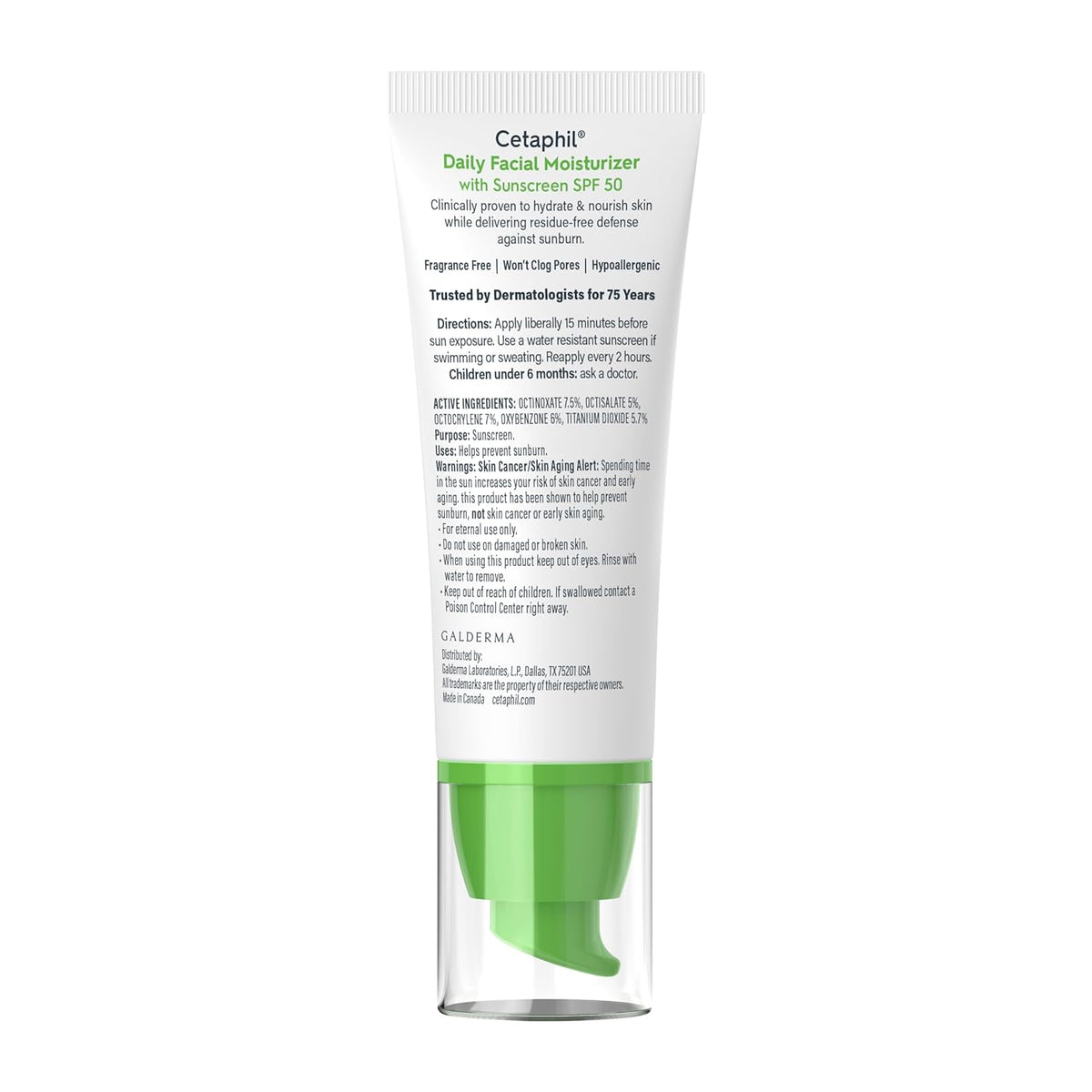 Cetaphil Daily Facial Moisturizer SPF 50, 1.7 Fl Oz (Pack of 2),  Dermatologist Recommended