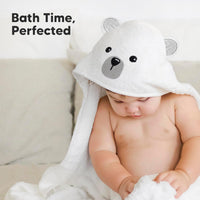 KeaBabies Baby Hooded Towel - Bamboo Baby Towel Organic Bamboo Towel - Infant Towels - Large Bamboo Hooded Towel - Baby Bath Towel with Hood for Girls, Babies, Newborn Boys, Toddler (Polar)