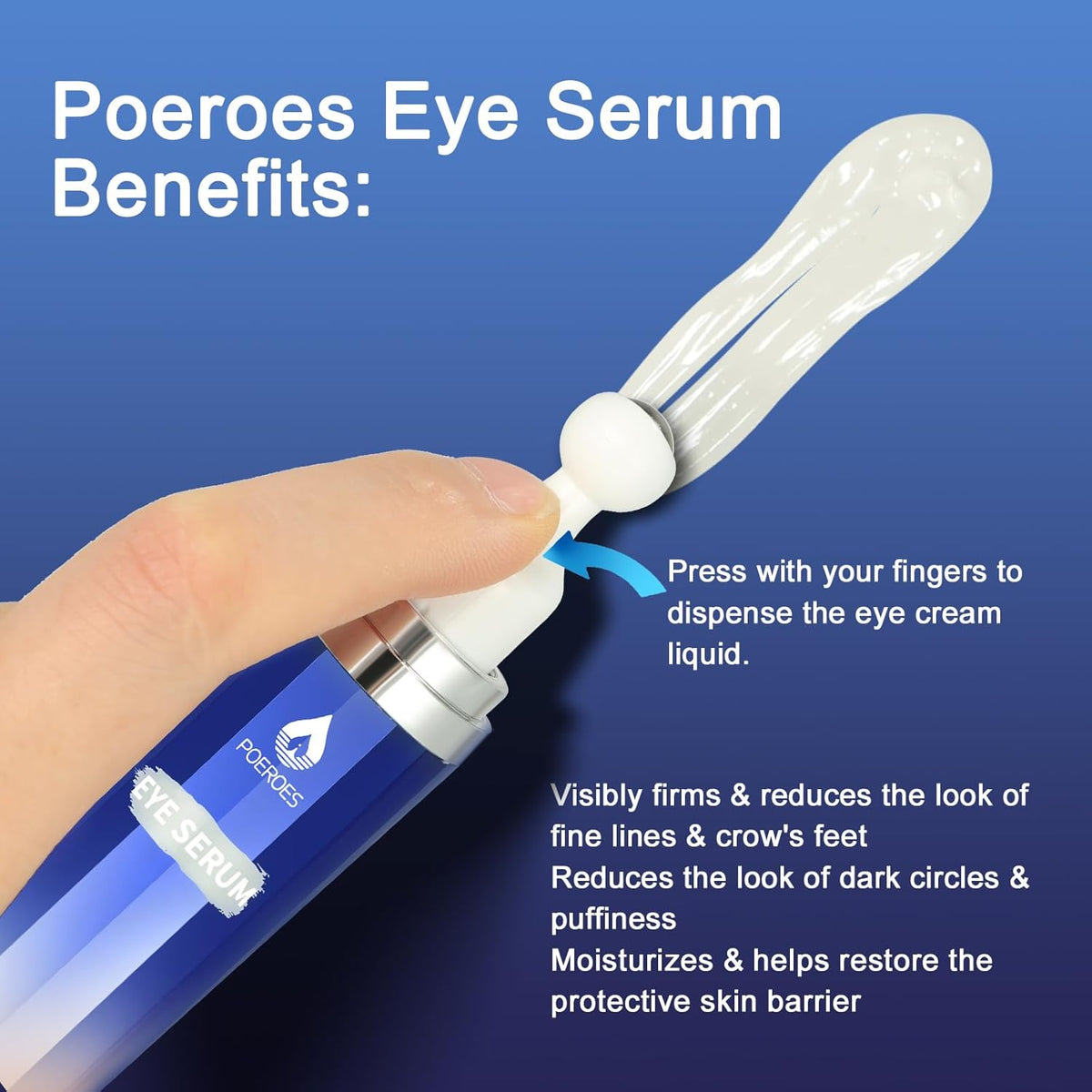 Eye Serum with 8% Caffeine 8% Retinol Hyaluronic Acid Niacinamide peptides for Puffy Bags Fine Lines Dark Circles Wrinkles, Under Eye Cream with 360° Roller Massage Ball, 0.5 fl. oz