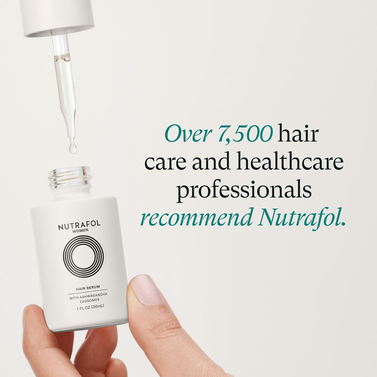 Nutrafol Women's Hair Serum, Supports Visibly Thicker and Stronger Hair