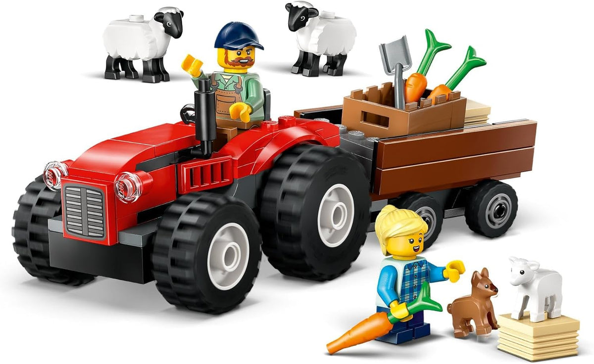 LEGO City Red Farm Tractor with Trailer & Sheep Kids Toy for 4+
