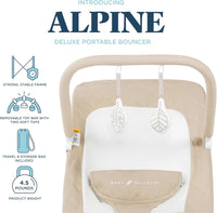 Baby Delight Alpine Deluxe Portable Bouncer, Infant, 0-6 Months, 100% GOTS Certified Cotton Fabric