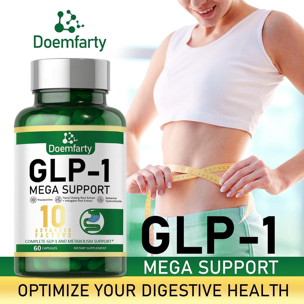GLP-1 Supplement with Berberine, 11-in-1 Probiotic Blend for Men & Women