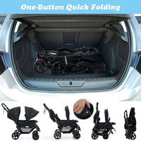 BABY JOY Foldable Tandem Twin Stroller
