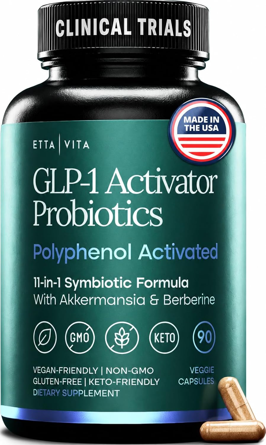 GLP-1 with Akkermansia & Berberine, GLP-1 for Weight Loss Management, 90ct,Made In USA