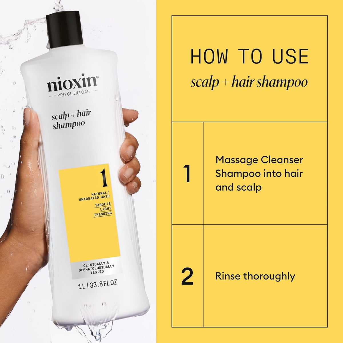 Nioxin Shampoo & Conditioner Liter Duo Sets | Prepacks with Pumps Included | Systems 1-4 | For Natural, Colored, & Damaged Hair with Light to Progressed Thinning | Strengthen & Boost Hair Density