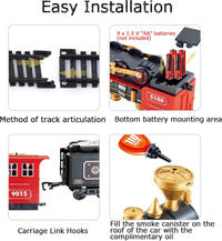 Classic Electric Model Train Set with Headlight Smoke Realistic Sounds Toy Train