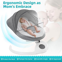 Electric Baby Swing Chair from Birth, Bluetooth Bouncer with 5 Swing Speed, 3-Stage Timer