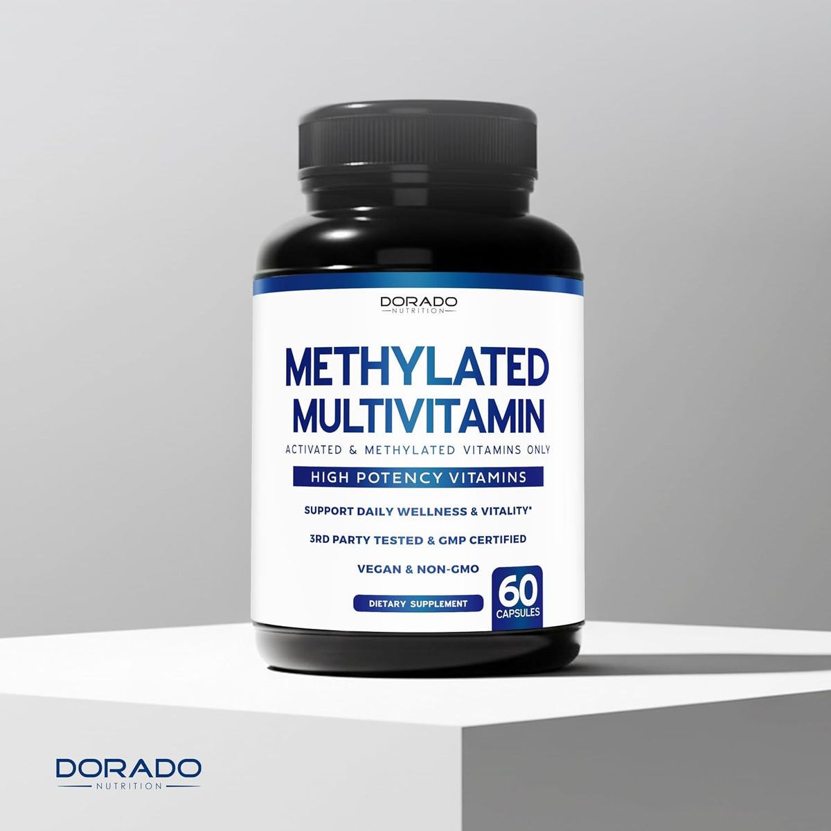 Methylated Multivitamin (Methylated and Activated Vitamins Only - Methylated B Complex with Trimethylglycine (TMG)  - USA Made - 60 Capsules