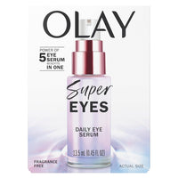 Olay Super Eye Serum - Vitamin C, Caffeine, Niacinamide, Amino Peptide, Aloe Vera - Brightens Dark Circles, Anti-Wrinkle, Anti-Aging, Brightening, Smooths Fine Lines, Firming, Hydrating, 0.45 Oz