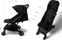 Travel Stroller – Lightweight & Compact, Adjustable Recline & Footrest, All-Terrain Wheels