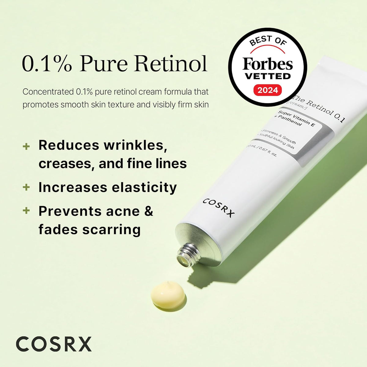 COSRX Retinol 0.1% Cream, 0.67 Oz, Anti-aging Eye & Neck Cream with Retinoid Treatment