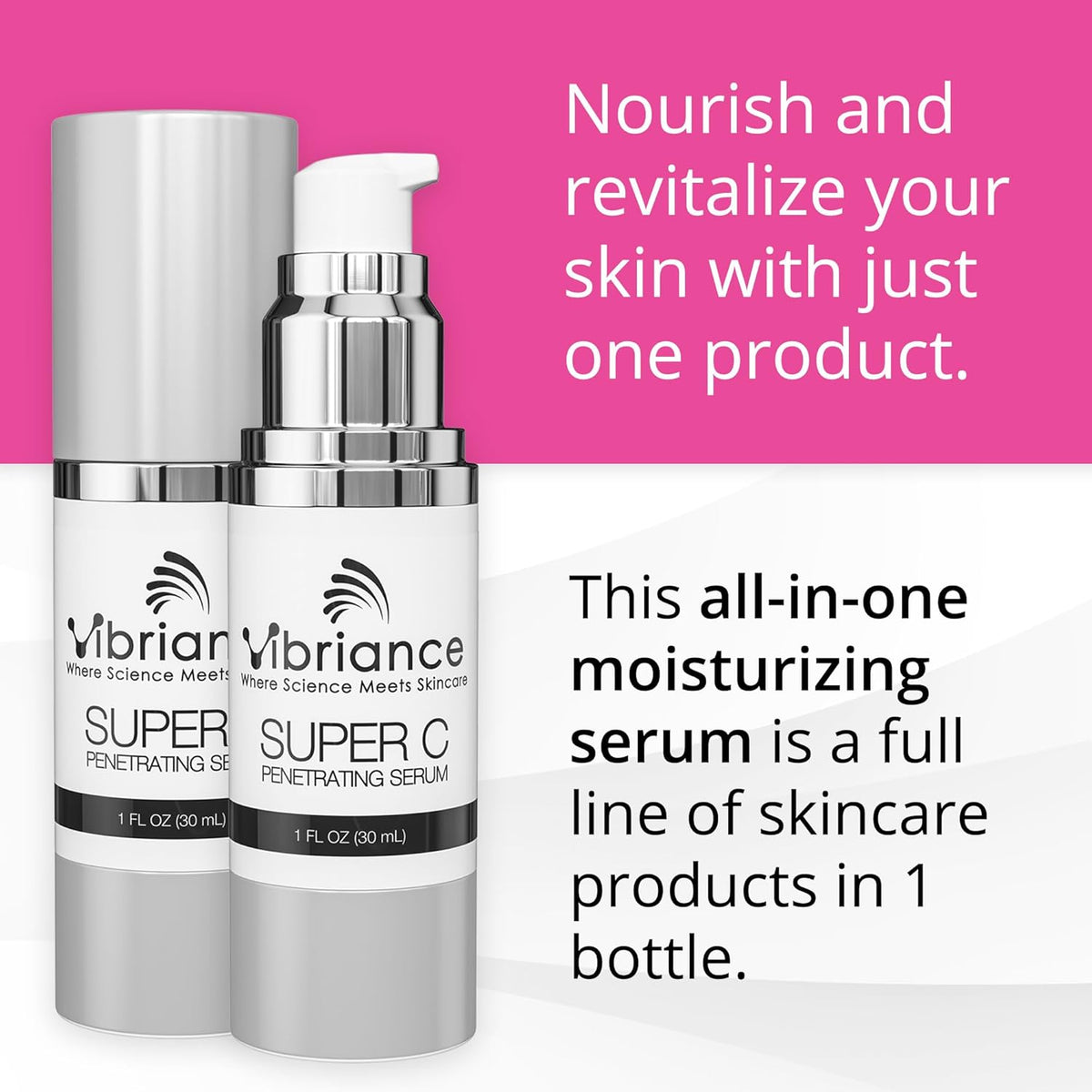 Vibriance Super C Serum for Mature Skin, Made in USA.Targets Age Spots, Wrinkles, 1 fl oz - Pack of 2