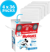 Huggies Ultra Dry Nappies Boys Size 4 (10-15kg) 144 Count - One Month Supply