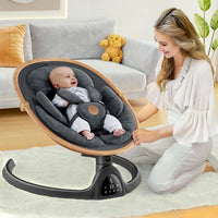 Baby Swings for Infants, Fasonbaby Bluetooth Infant Swing with Music Speaker with 3 Seat Positions, 5 Speeds and Remote Control (Black)