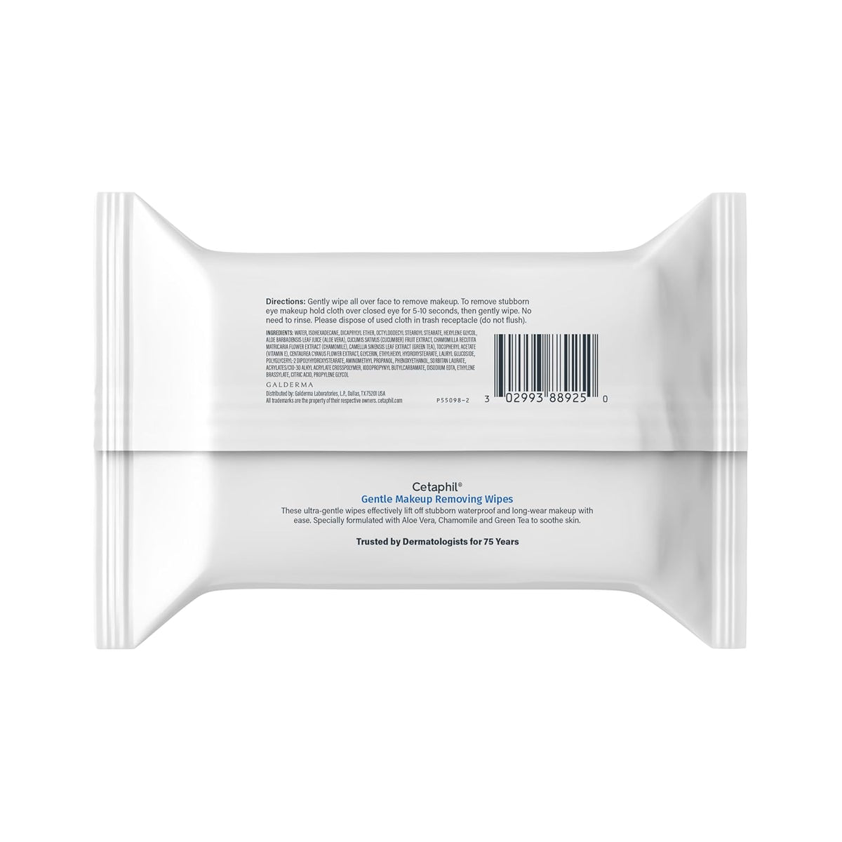 Cetaphil Gentle Makeup Remover Face Wipes, Fragrance Free, 25 Count | Dermatologist Recommended, Alcohol-Free, Fragrance-Free, Sensitive Skin, Daily Cleansing, Removes Makeup Gently