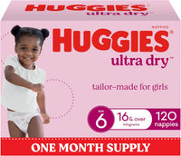 Huggies Ultra Dry Nappies Girls Size 6 (16+kg) 120 Count