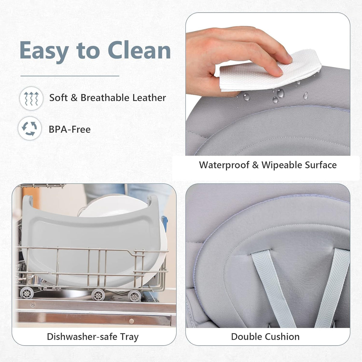 INFANS 8 in 1 Baby High Chair, Convertible Highchair for Babies and Toddlers (Grey)