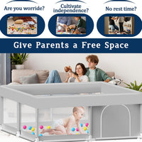 Baby Playpen with Mat, 180*200cm Playpen with Mat Waterproof.50 Balls & Bag