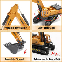 CUTE STONE Construction Vehicles Playset with Playmat