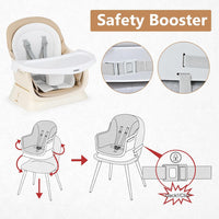 INFANS 8 in 1 Baby High Chair, Convertible Highchair for Babies and Toddlers(Light Brown)