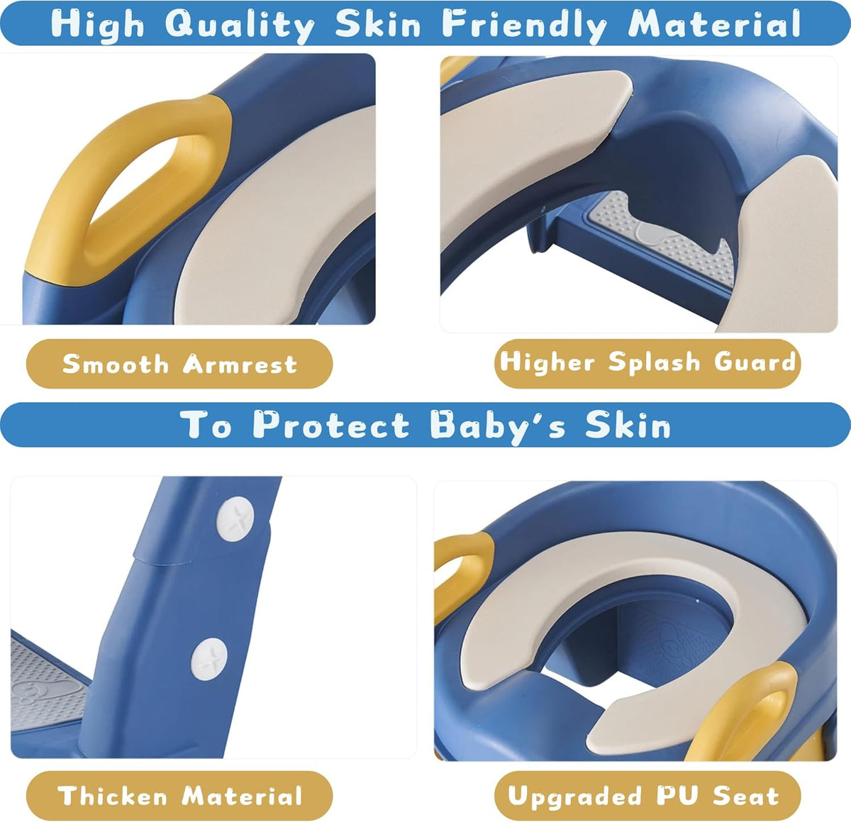 New 2 in 1 Upgraded Premium Toddler Toilet Seat for Potty Training | (Blue)