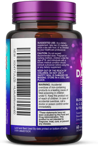 Click to see full view Multivitamin for Women - 3X Strength Daily Women Multivitamin, Vitamins A, D, C, E, Biotin, Folic Acid, Calcium, & Iron, Complete Multi Vitamin for Beautiful Hair & Skin, Bottled in USA, 60 Capsules